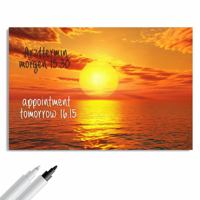 Metall Magnettafel - Sonnenuntergang am Meer