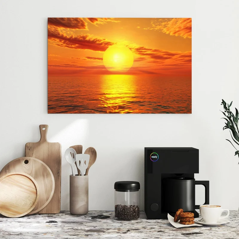 Metall Magnettafel - Sonnenuntergang am Meer