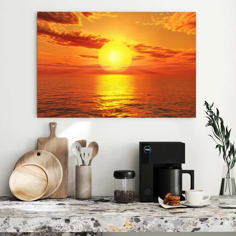 Metall Magnettafel - Sonnenuntergang am Meer