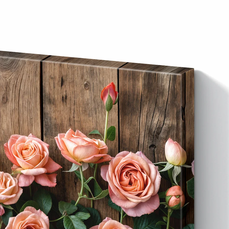 Metall Magnettafel - Rosen vor Holzwand