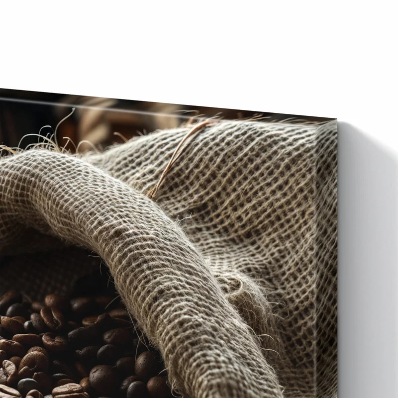 Metall Magnettafel - Kaffeesack mit Bohnen