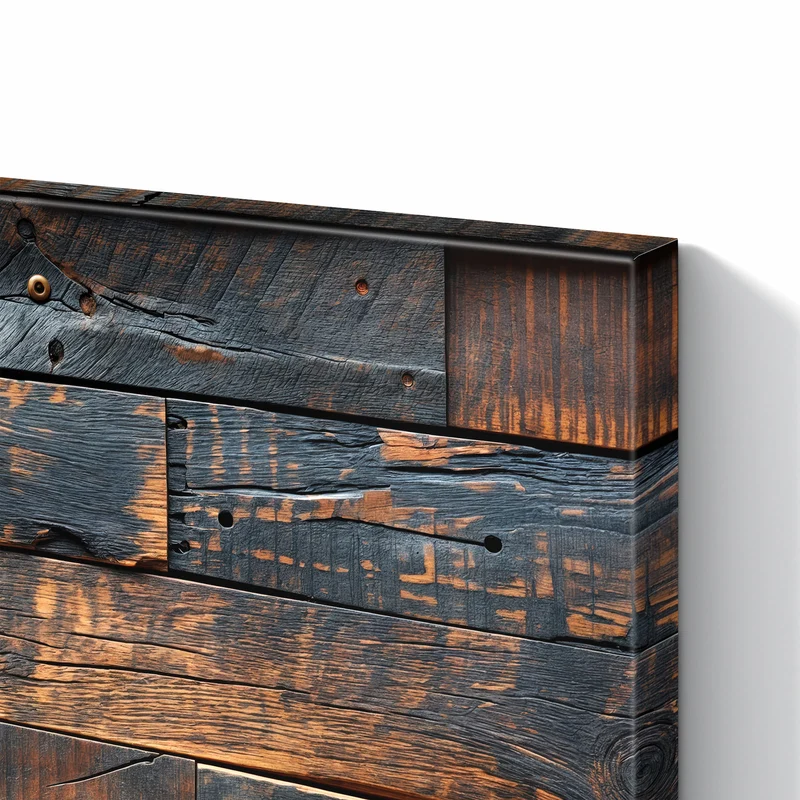 Metall Magnettafel - Zahnräder auf Holz