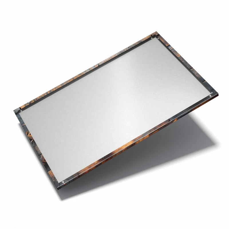 Metall Magnettafel - Zahnräder auf Holz