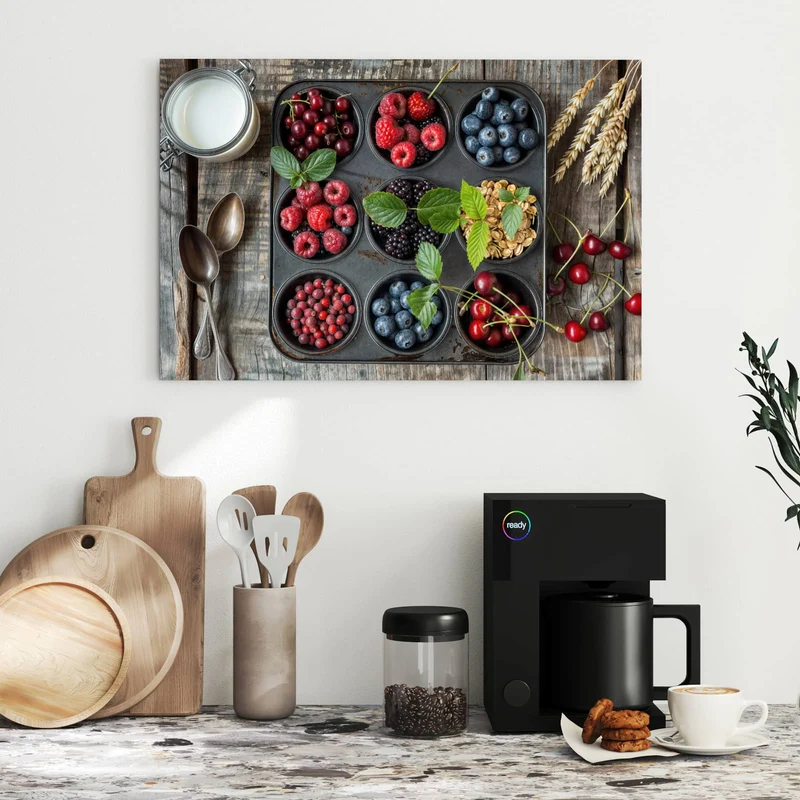 Metall Magnettafel - Beeren in Muffinform