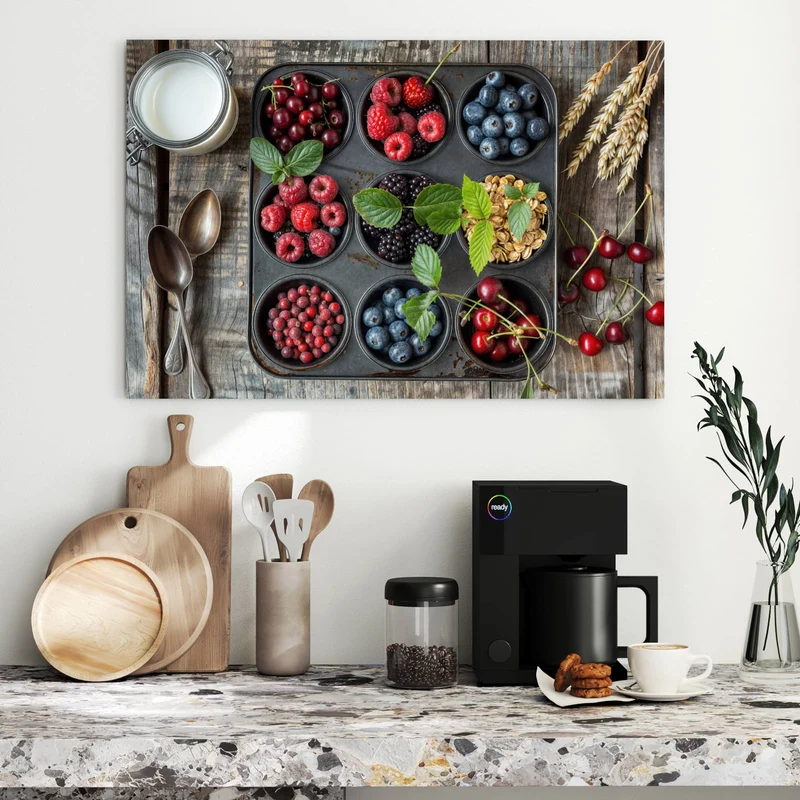 Metall Magnettafel - Beeren in Muffinform
