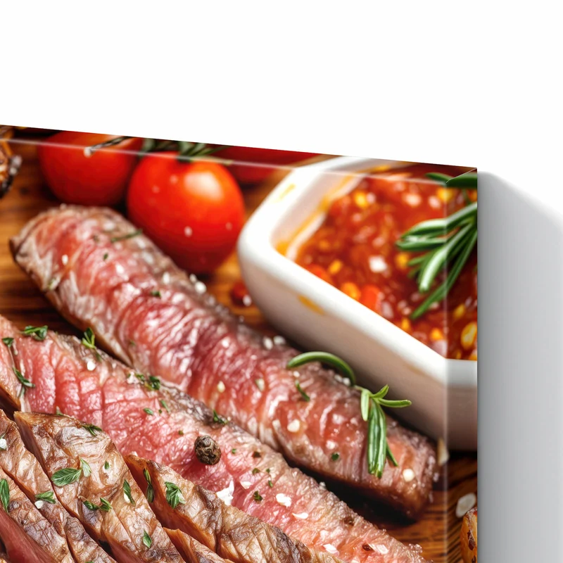 Metall Magnettafel - Steak mit Kartoffeln