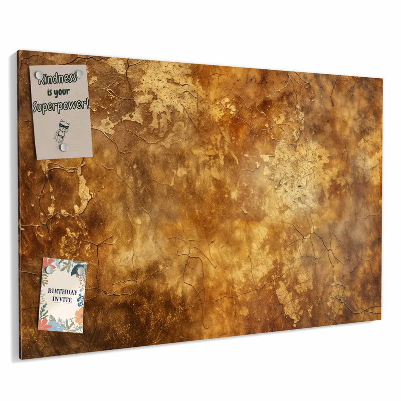 Metall Magnettafel - Risse in Ockerbraun