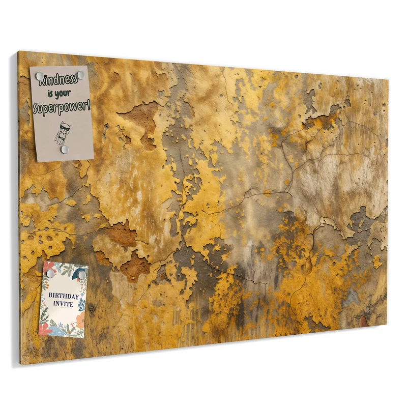 Metall Magnettafel - Gelbe Patina