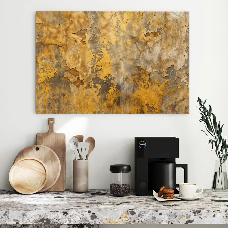 Metall Magnettafel - Gelbe Patina