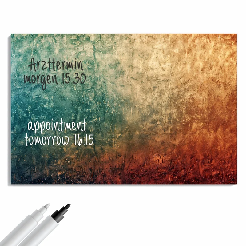 Metall Magnettafel - Türkis und Rost