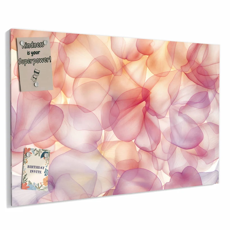Metall Magnettafel - Rosa Blütenblätter