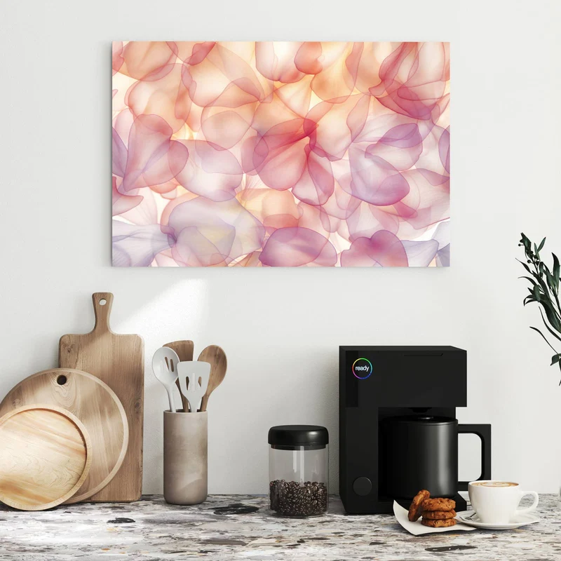 Metall Magnettafel - Rosa Blütenblätter