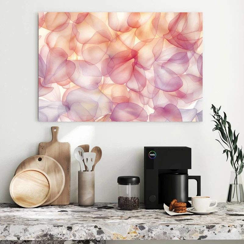 Metall Magnettafel - Rosa Blütenblätter