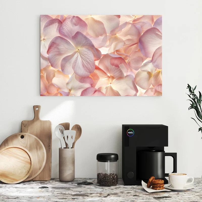 Metall Magnettafel - Hortensien in Pastell