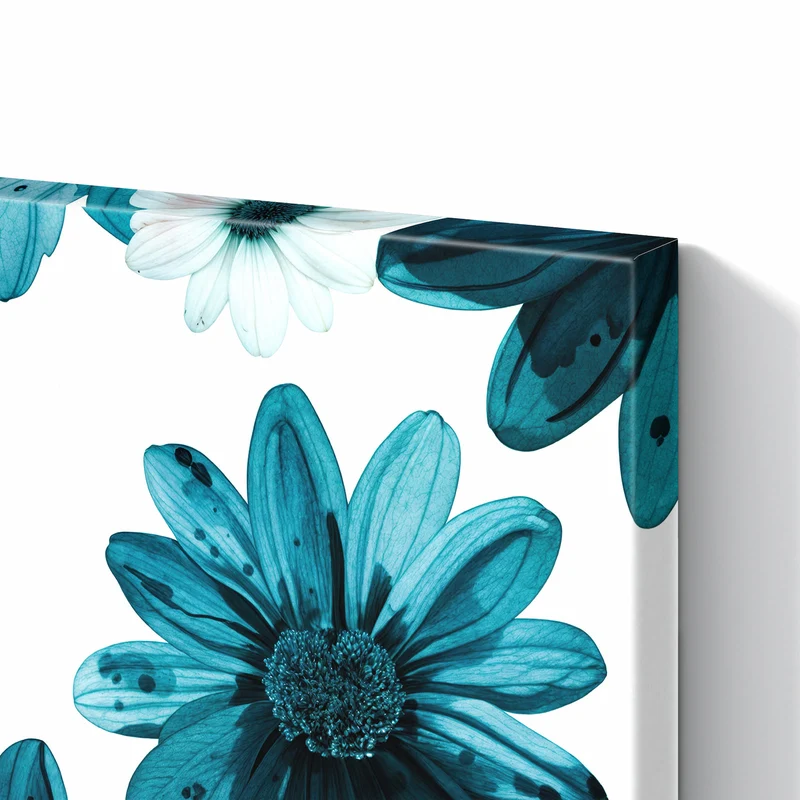 Metall Magnettafel - Blaues Blumenmuster