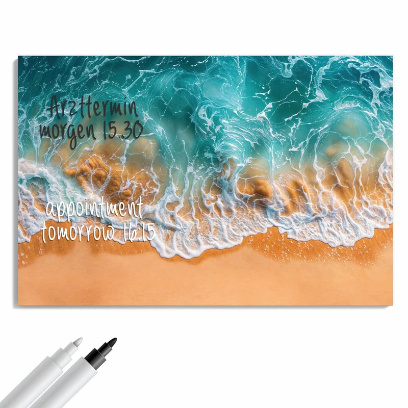 Metall Magnettafel - Meer trifft Sand