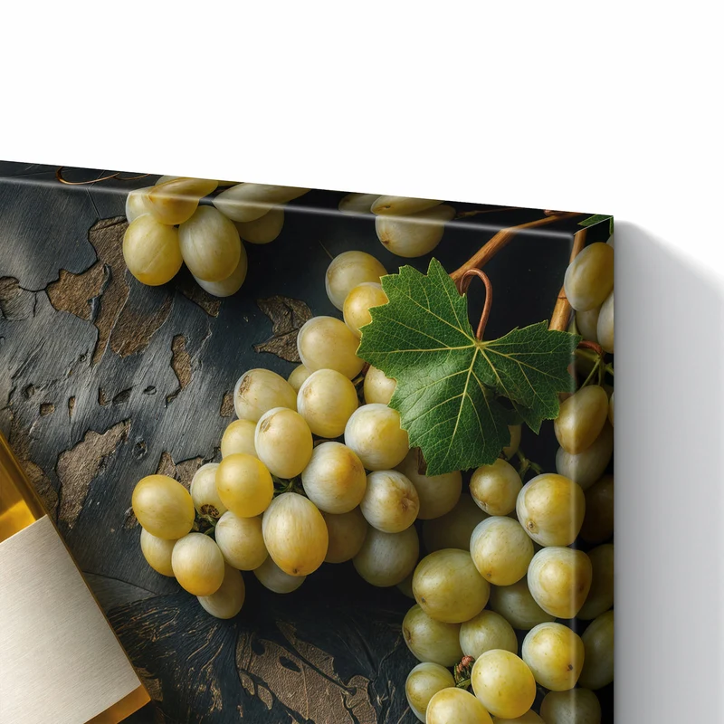 Metall Magnettafel - Weißwein mit Trauben