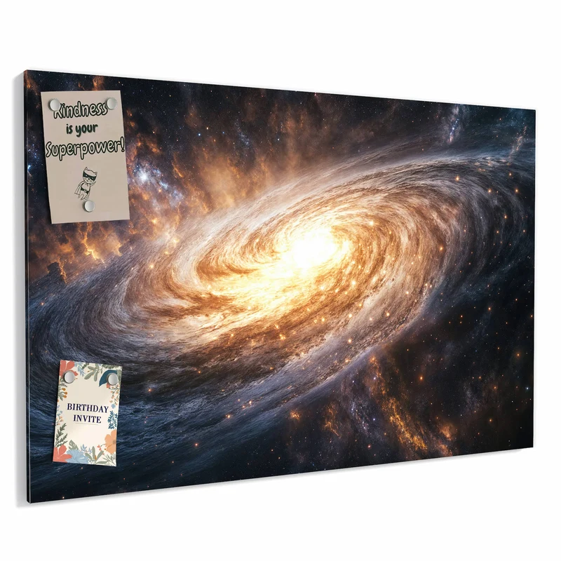 Metall Magnettafel - Goldene Spiralgalaxie