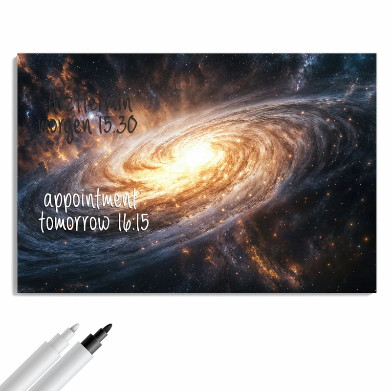 Metall Magnettafel - Goldene Spiralgalaxie