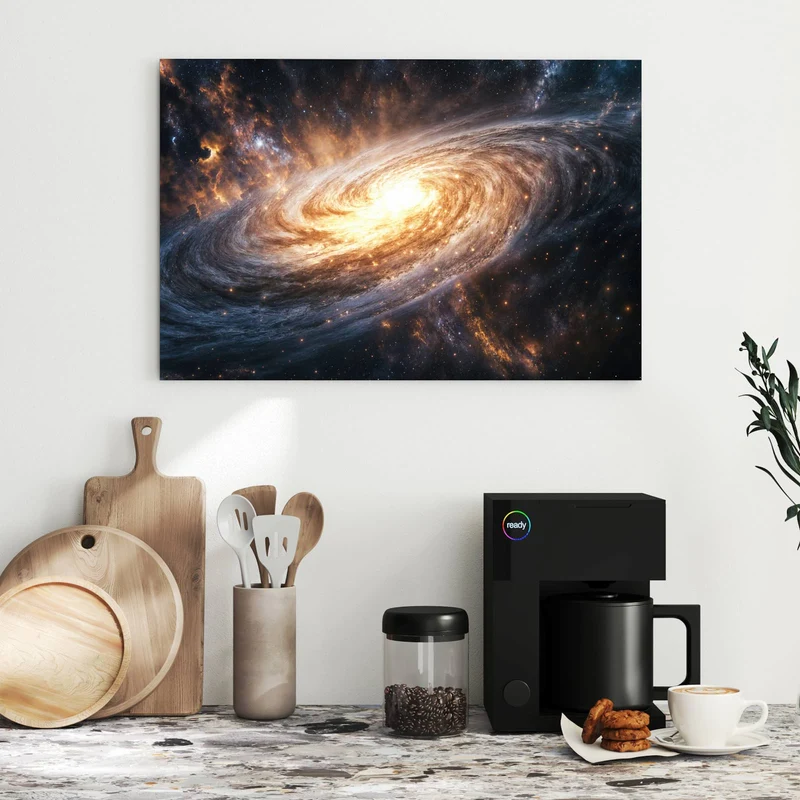 Metall Magnettafel - Goldene Spiralgalaxie
