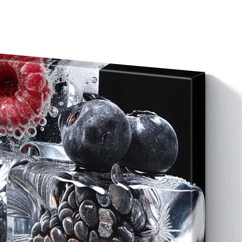 Metall Magnettafel - Beeren auf Schwarz