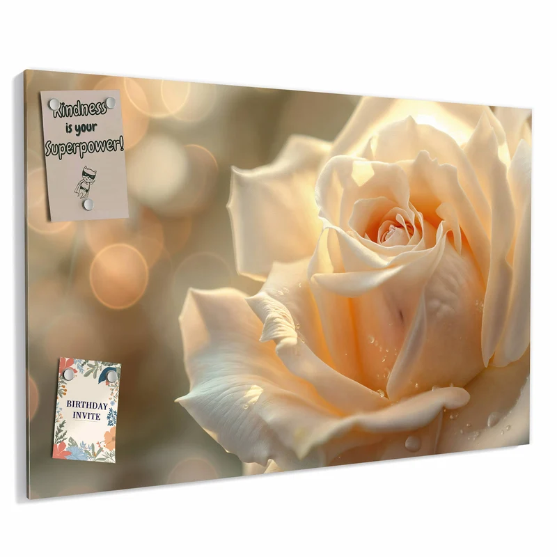 Metall Magnettafel - Rose mit Wassertropfen