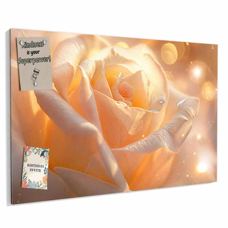 Metall Magnettafel - Apricotfarbene Rose