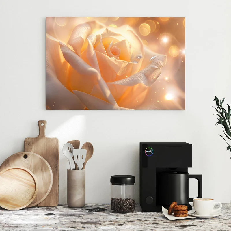 Metall Magnettafel - Apricotfarbene Rose