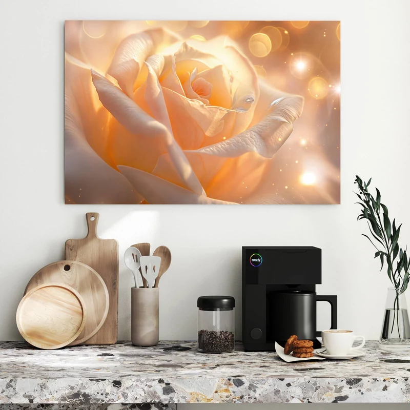 Metall Magnettafel - Apricotfarbene Rose
