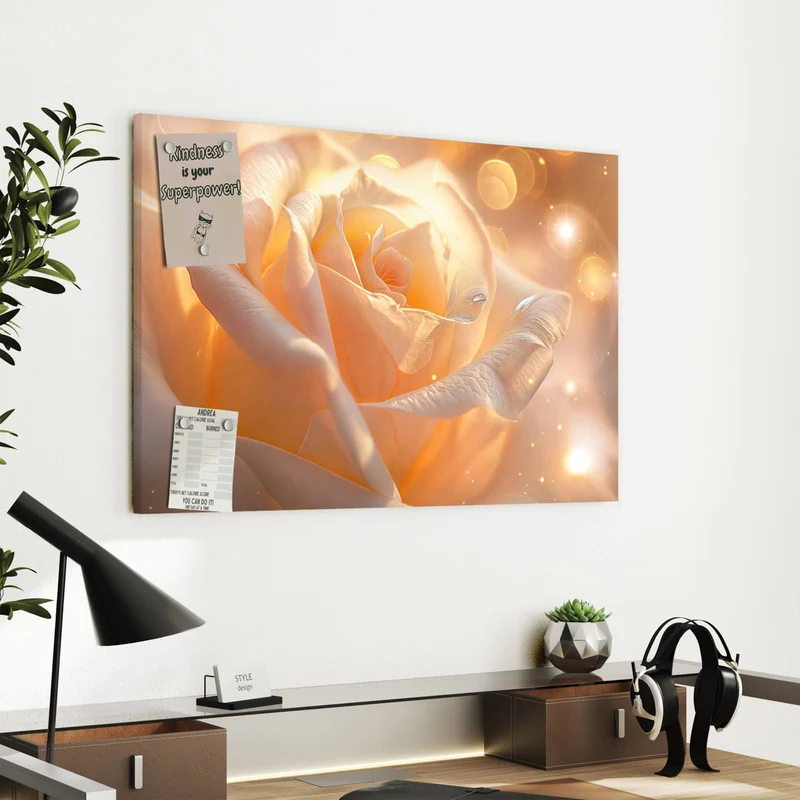 Metall Magnettafel - Apricotfarbene Rose