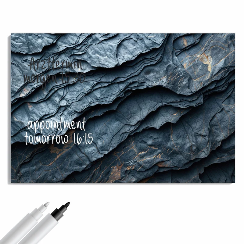Metall Magnettafel - Blaue Gesteinsschichten