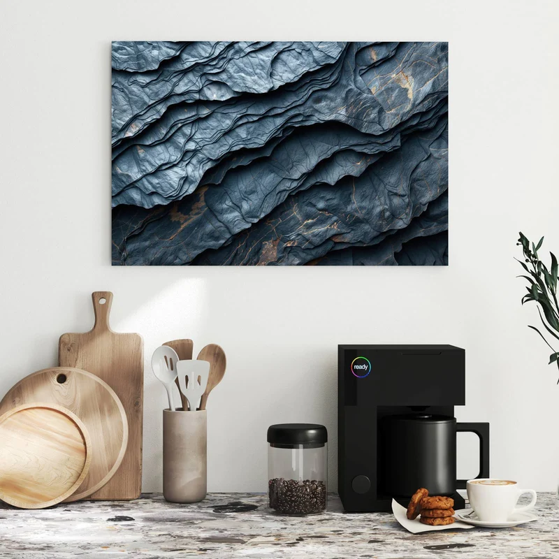Metall Magnettafel - Blaue Gesteinsschichten
