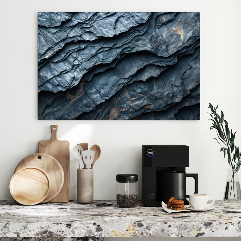 Metall Magnettafel - Blaue Gesteinsschichten
