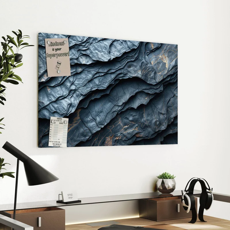 Metall Magnettafel - Blaue Gesteinsschichten
