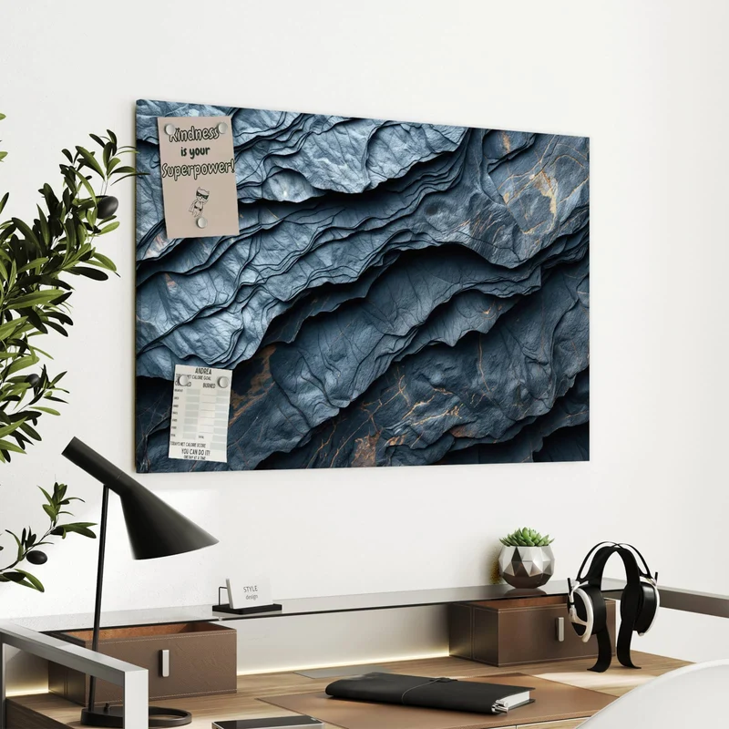 Metall Magnettafel - Blaue Gesteinsschichten