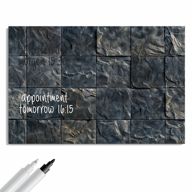 Metall Magnettafel - Schieferfliesen