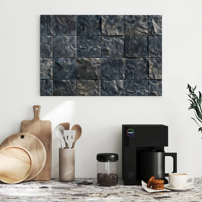 Metall Magnettafel - Schieferfliesen