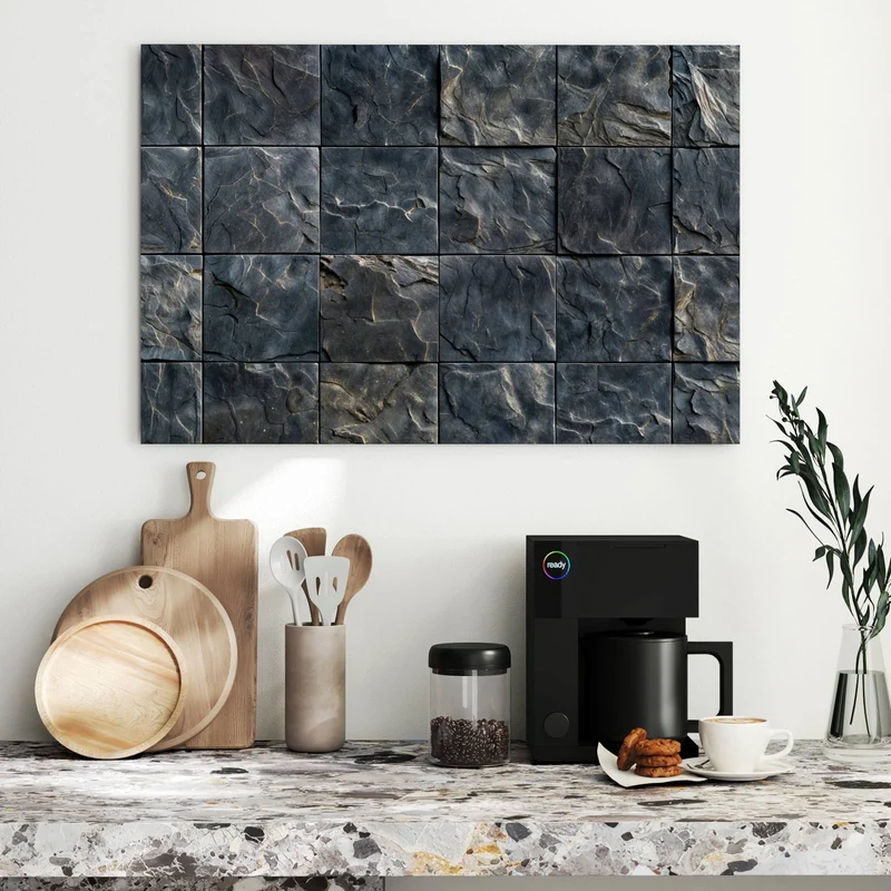 Metall Magnettafel - Schieferfliesen