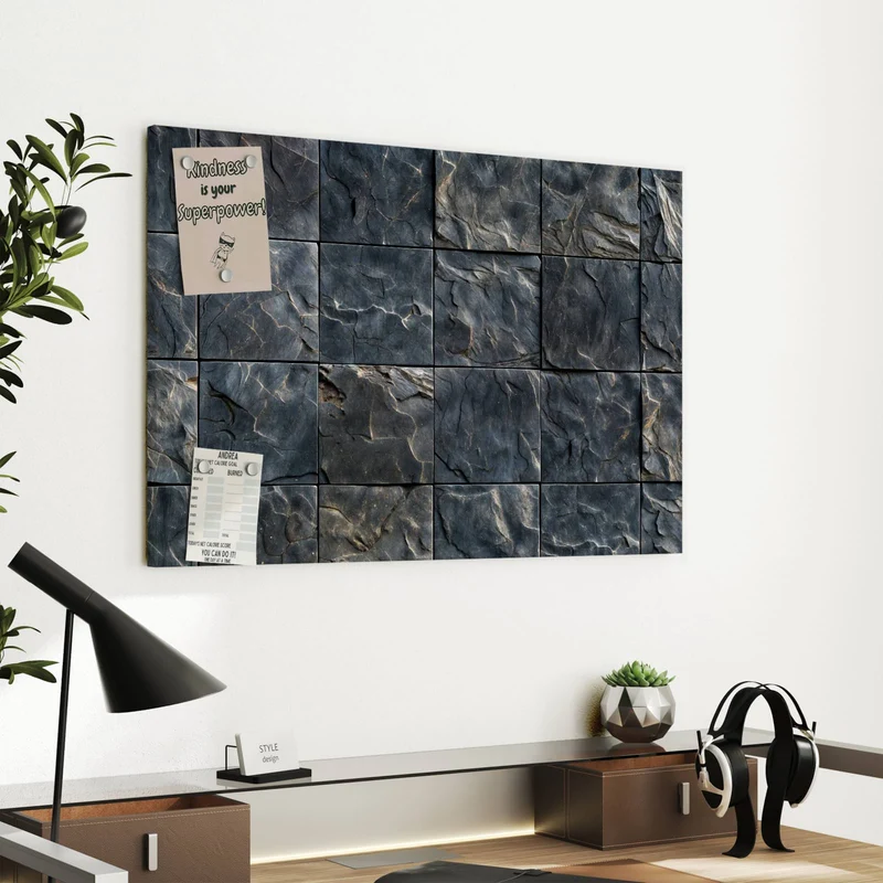 Metall Magnettafel - Schieferfliesen