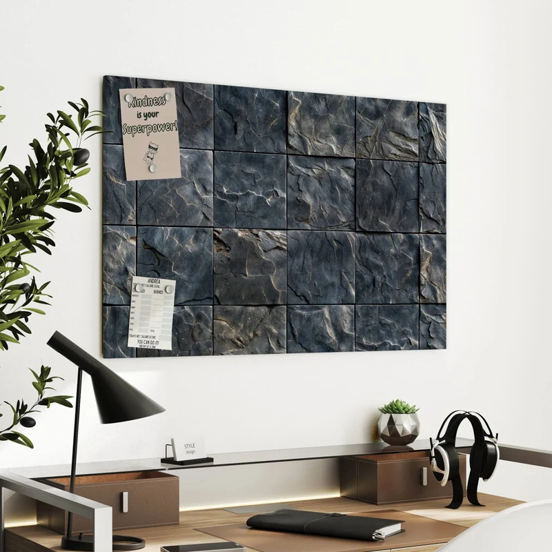 Metall Magnettafel - Schieferfliesen