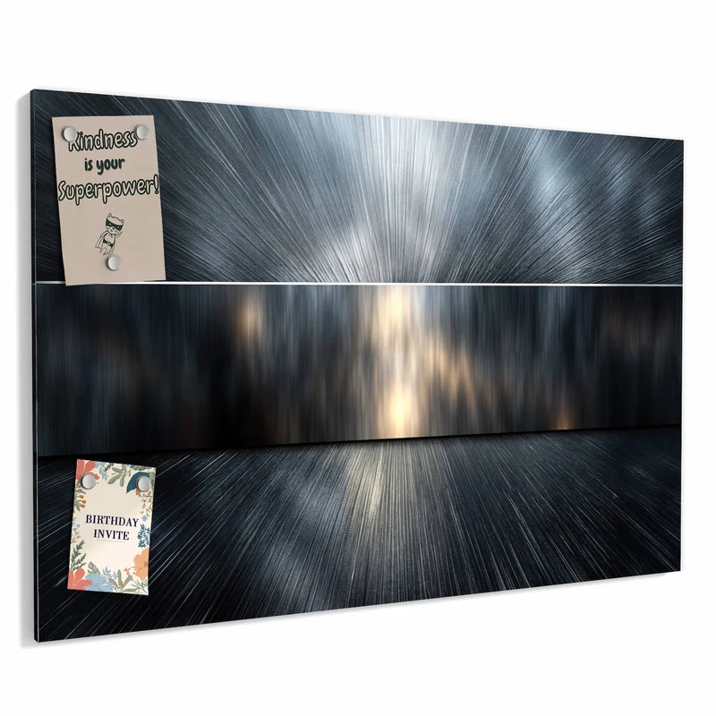 Metall Magnettafel - Silberne Lichtstrahlen