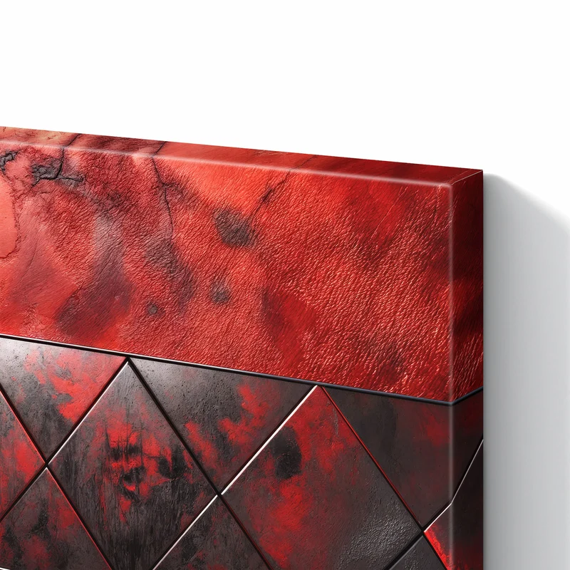 Metall Magnettafel - Dreiecke auf Rotmarmor