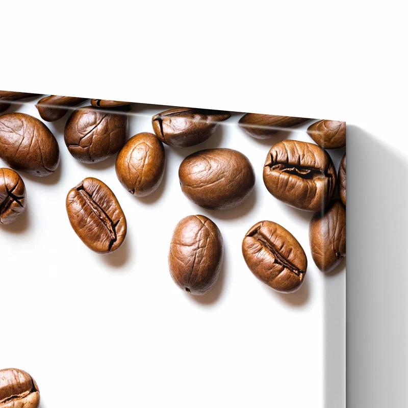 Metall Magnettafel - Kaffeebohnen auf Weiß