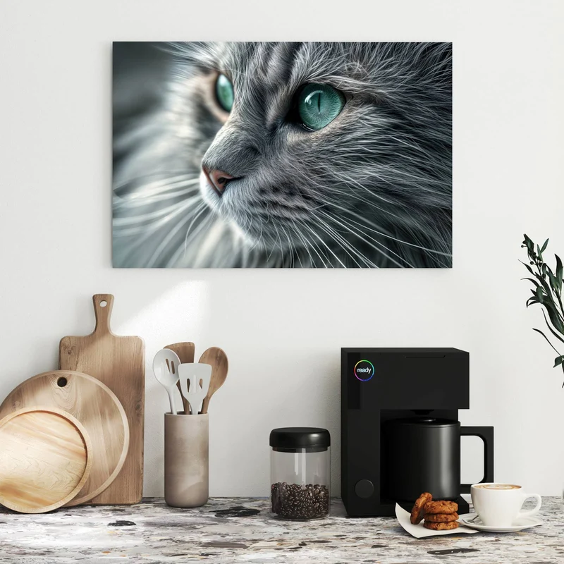 Metall Magnettafel - Katze mit Smaragdaugen