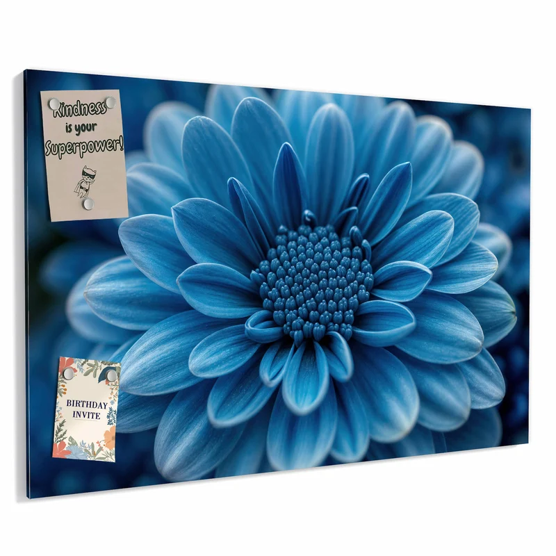 Metall Magnettafel - Blaue Chrysantheme