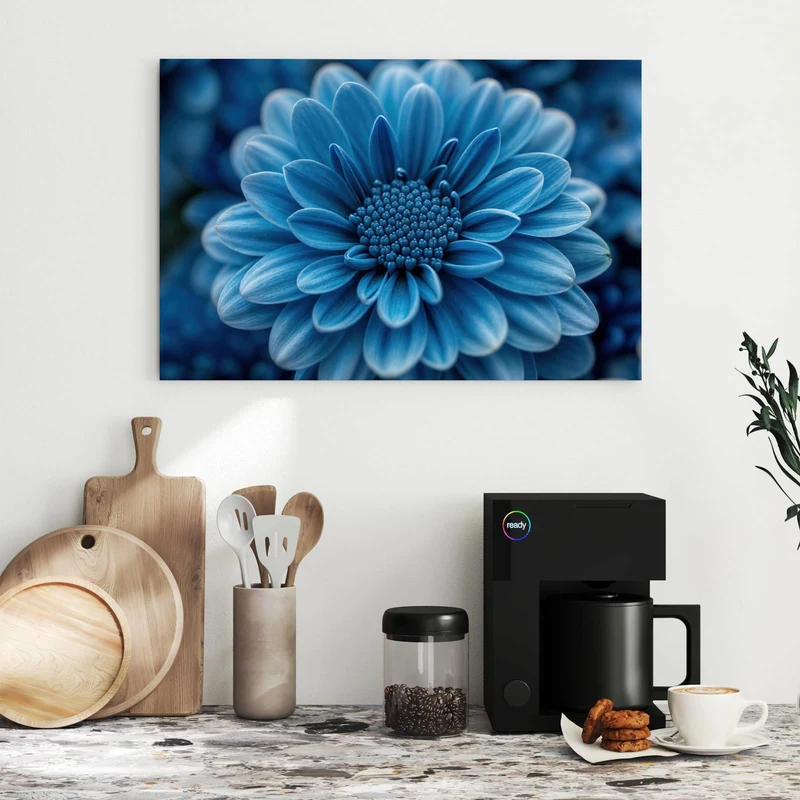 Metall Magnettafel - Blaue Chrysantheme