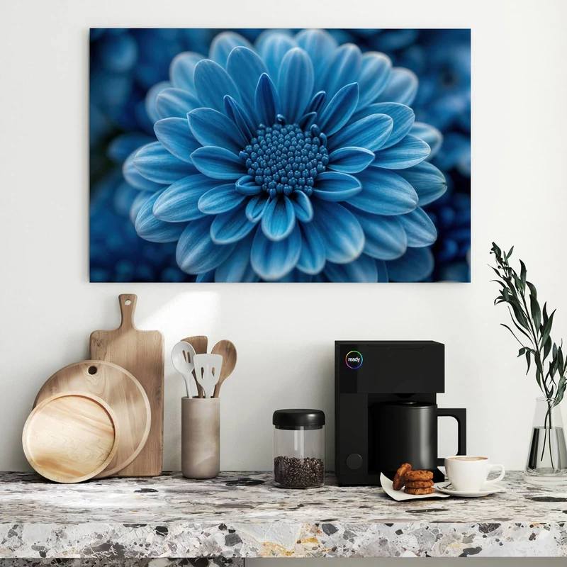 Metall Magnettafel - Blaue Chrysantheme