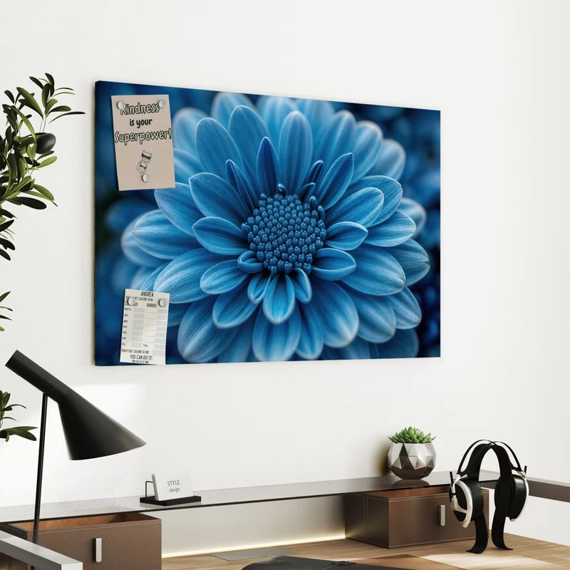 Metall Magnettafel - Blaue Chrysantheme
