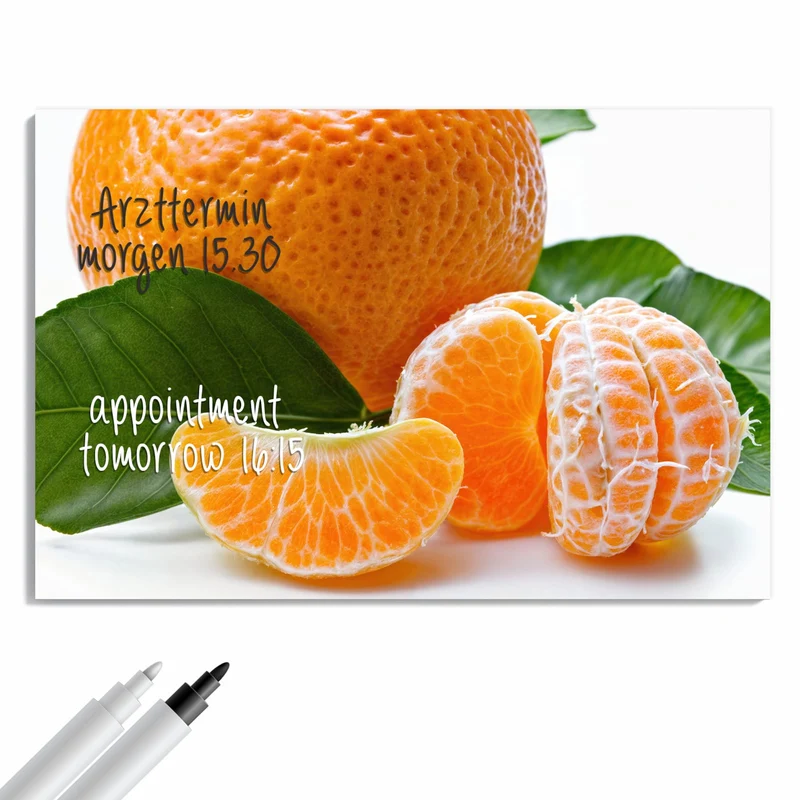 Metall Magnettafel - Frische Mandarine