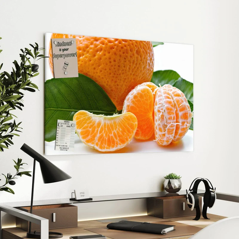 Metall Magnettafel - Frische Mandarine
